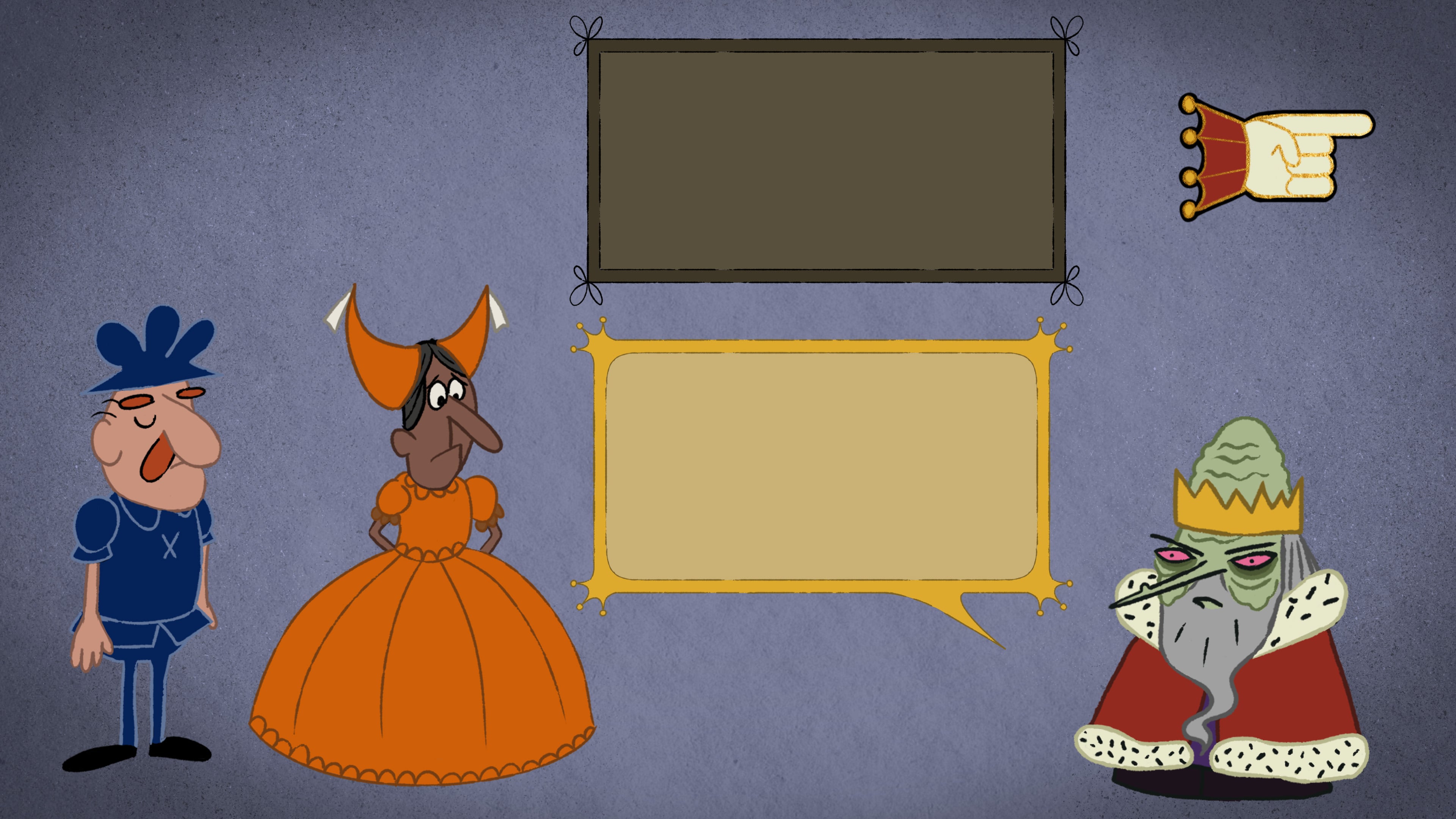 Character Designs and UI assets (speech bubbles, custom pointer)